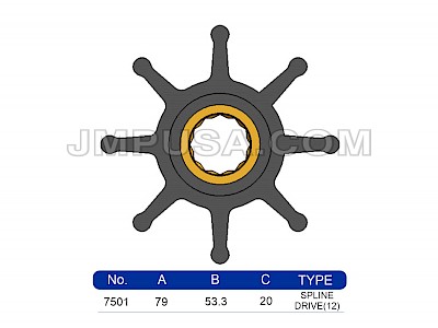 #7501-01 JMP Marine Flexible Impeller