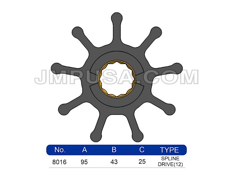#8016-01 JMP Marine Flexible Impeller